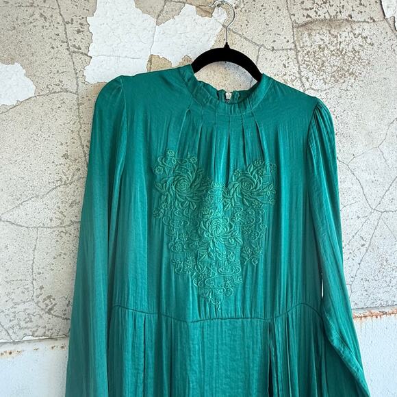 Free People Tunic Top New Day Boho Embroidered Mock Neck Long Sleeve Women's M - Picture 3 of 8